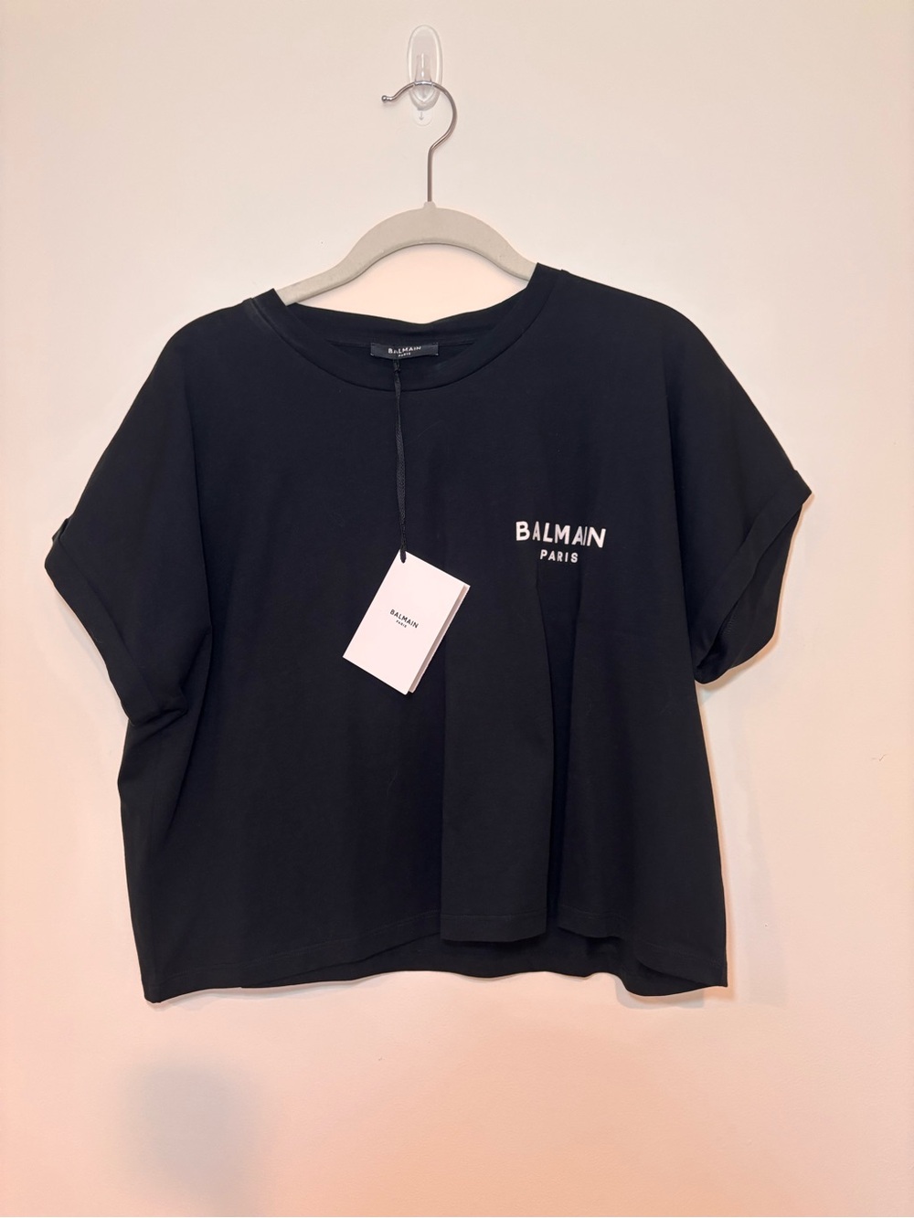 NWT Balmain Black Short Sleeve Logo Tee